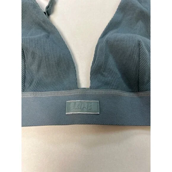SKIMS Cotton Rib Plunge Bralette Kyanite Size Small NWT - Picture 5 of 8